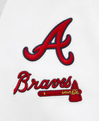 MLB ATLANTA BRAVES CLASSIC WOMEN'S CROPPED PULLOVER HOODIE (WHITE)