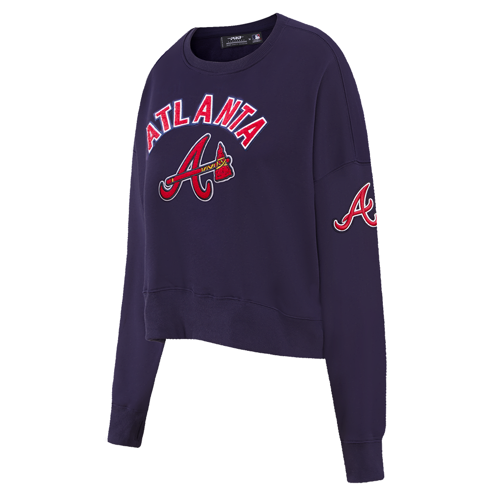MLB ATLANTA BRAVES CLASSIC WOMEN'S CREWNECK (MIDNIGHT NAVY)