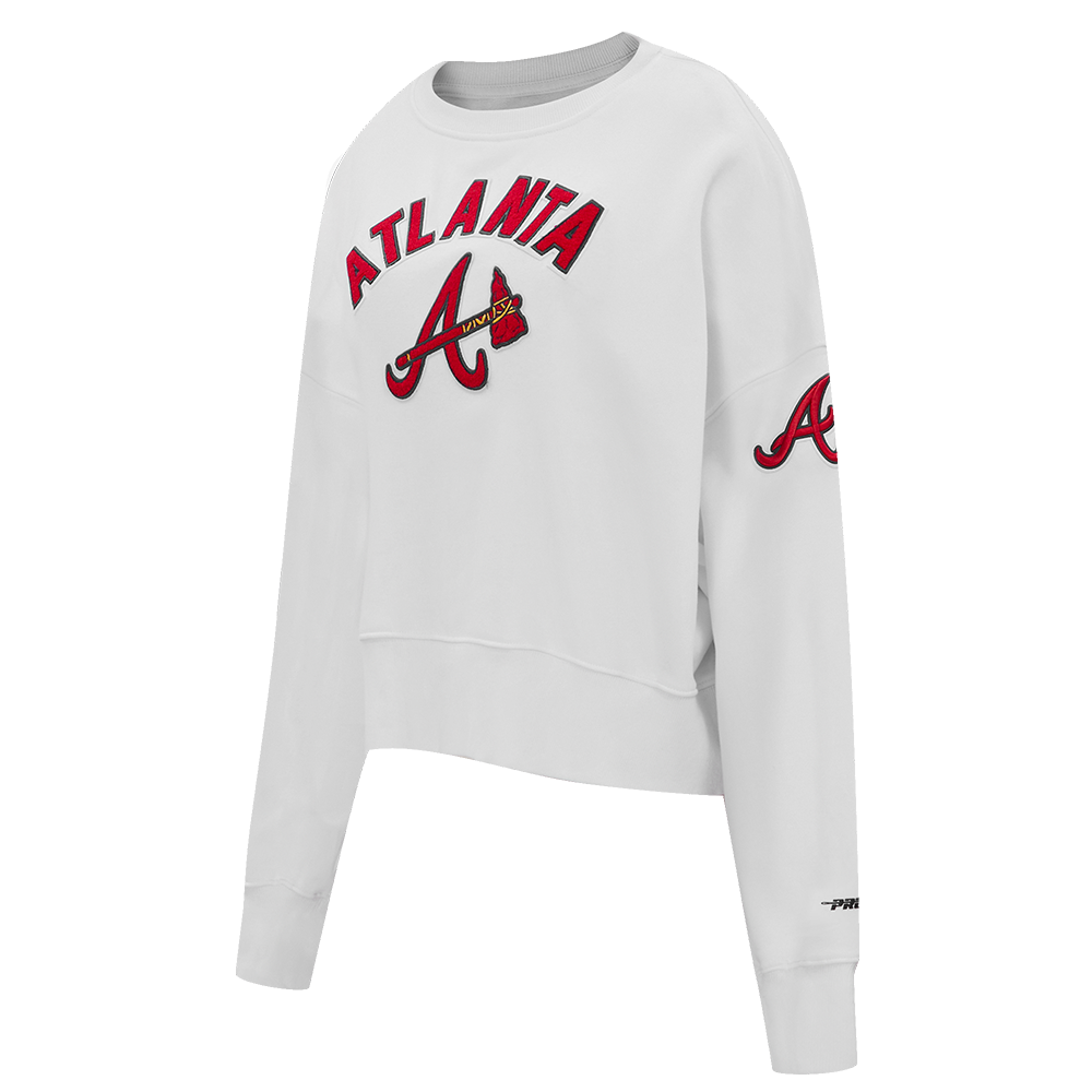 MLB ATLANTA BRAVES CLASSIC WOMEN'S CREWNECK (WHITE)