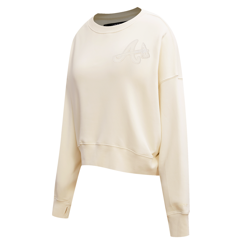 MLB ATLANTA BRAVES NEUTRAL WOMEN'S CREWNECK (EGGSHELL)