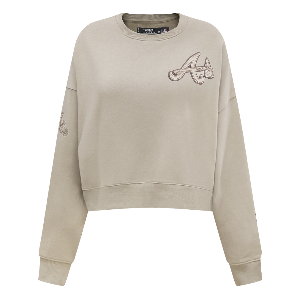 MLB ATLANTA BRAVES NEUTRAL CHANDAIL À COL ROND POUR FEMME (TAUPE)