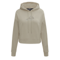 MLB ATLANTA BRAVES NEUTRAL WOMEN'S CROPPED PULLOVER HOODIE (TAUPE)
