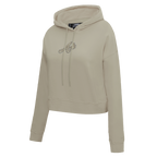 MLB ATLANTA BRAVES NEUTRAL WOMEN'S CROPPED PULLOVER HOODIE (TAUPE)
