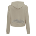 MLB ATLANTA BRAVES NEUTRAL WOMEN'S CROPPED PULLOVER HOODIE (TAUPE)
