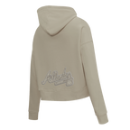 MLB ATLANTA BRAVES NEUTRAL WOMEN'S CROPPED PO HOODIE (DARK TAUPE)