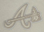MLB ATLANTA BRAVES NEUTRAL WOMEN'S CROPPED PULLOVER HOODIE (TAUPE)