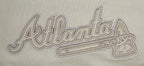 MLB ATLANTA BRAVES NEUTRAL WOMEN'S CROPPED PULLOVER HOODIE (TAUPE)