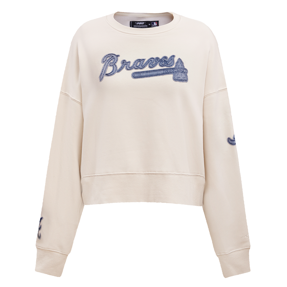 MLB ATLANTA BRAVES VARSITY BLUES CHANDAIL À COL ROND POUR FEMME (LIN)