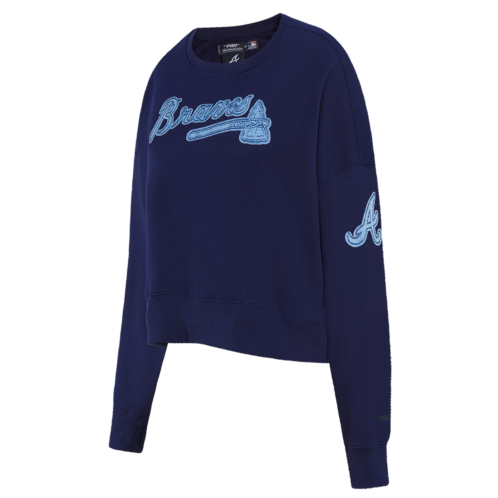 MLB ATLANTA BRAVES VARSITY BLUES WOMEN'S CREWNECK (MIDNIGHT NAVY)