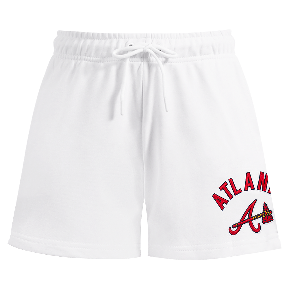 MLB ATLANTA BRAVES CLASSIC WOMEN'S FLEECE SHORT (WHITE)