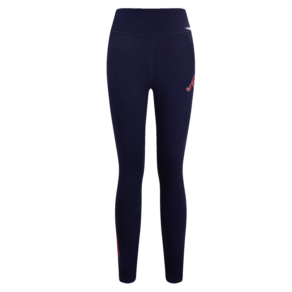 MLB ATLANTA BRAVES SCRIPT TAIL WOMEN'S HIGH WAIST JERSEY LEGGING (MIDNIGHT NAVY)