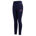 MLB ATLANTA BRAVES SCRIPT TAIL LEGGING EN JERSEY À TAILLE HAUTE POUR FEMME (MARINE MINUIT)