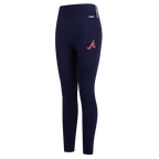 MLB ATLANTA BRAVES SCRIPT TAIL LEGGING EN JERSEY À TAILLE HAUTE POUR FEMME (MARINE MINUIT)