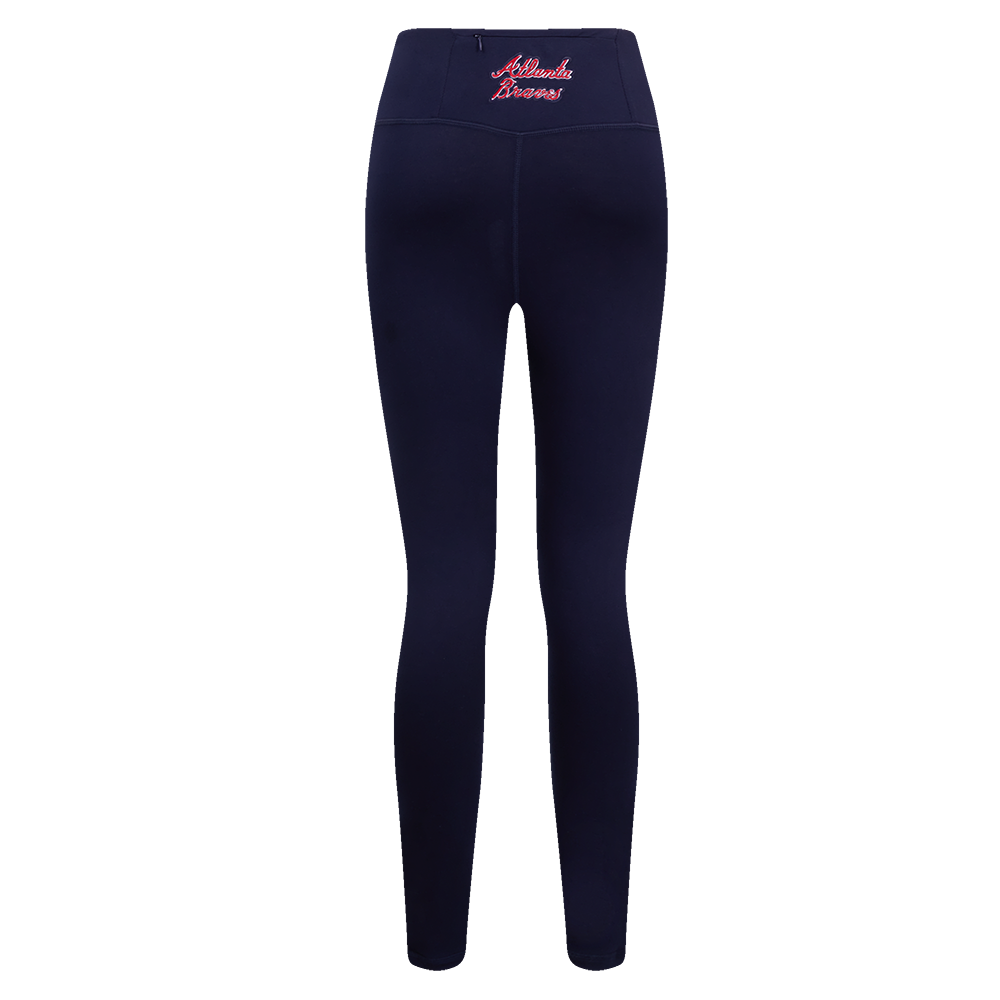 MLB ATLANTA BRAVES SCRIPT TAIL LEGGING EN JERSEY À TAILLE HAUTE POUR FEMME (MARINE MINUIT)