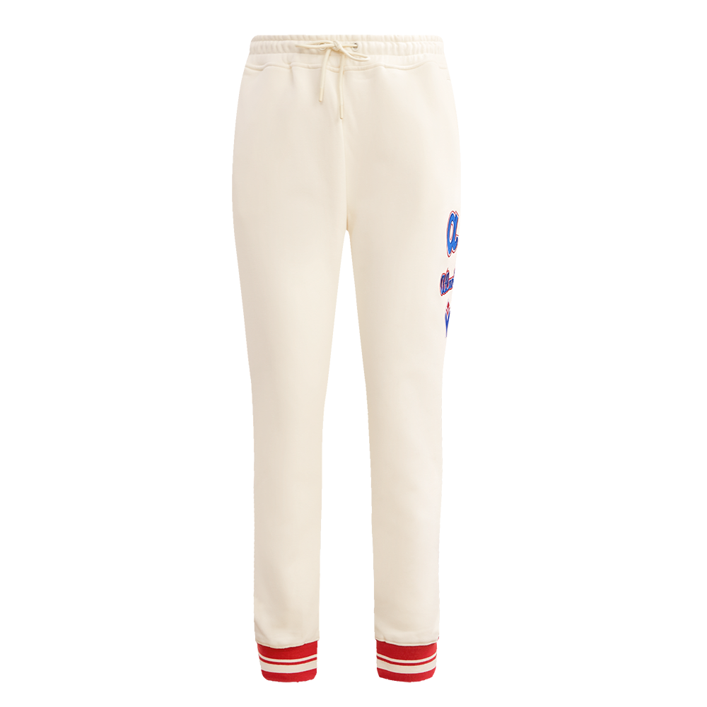 MLB ATLANTA BRAVES RETRO CLASSIC WOMEN'S RIB SWEATPANT (EGGSHELL/ RED)