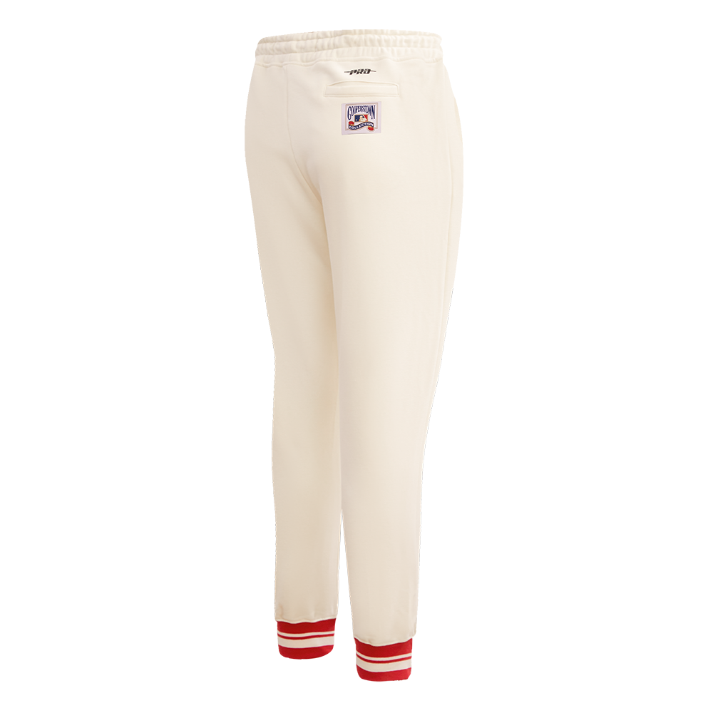 MLB ATLANTA BRAVES RETRO CLASSIC WOMEN'S RIB SWEATPANT (EGGSHELL/ RED)