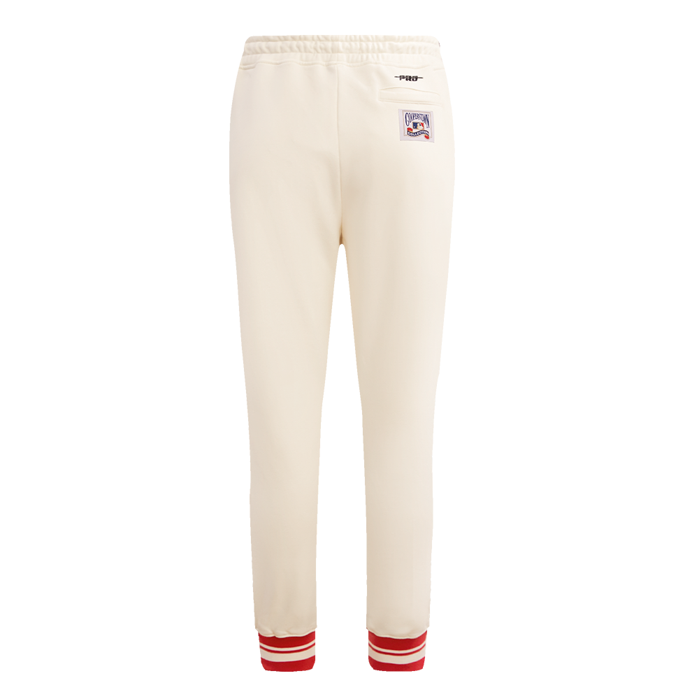 MLB ATLANTA BRAVES RETRO CLASSIC WOMEN'S RIB SWEATPANT (EGGSHELL/ RED)