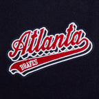 MLB ATLANTA BRAVES SCRIPT TAIL WOMEN'S WOOL VARSITY JACKET (MIDNIGHT NAVY/RED/MIDNIGHT NAVY)