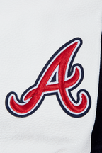 MLB ATLANTA BRAVES MASH UP WOMEN'S RIB WOOL VARSITY JACKET (MIDNIGHT NAVY/RED/MIDNIGHT NAVY)