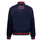 MLB ATLANTA BRAVES SCRIPT TAIL BLOUSON EN SATIN POUR FEMME (MARINE MINUIT/ROUGE/MARINE MINUIT)