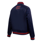 MLB ATLANTA BRAVES SCRIPT TAIL BLOUSON EN SATIN POUR FEMME (MARINE MINUIT/ROUGE/MARINE MINUIT)