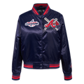 MLB ATLANTA BRAVES MASH UP WOMEN'S RIB SATIN JACKET (MIDNIGHT NAVY/RED/MIDNIGHT NAVY)