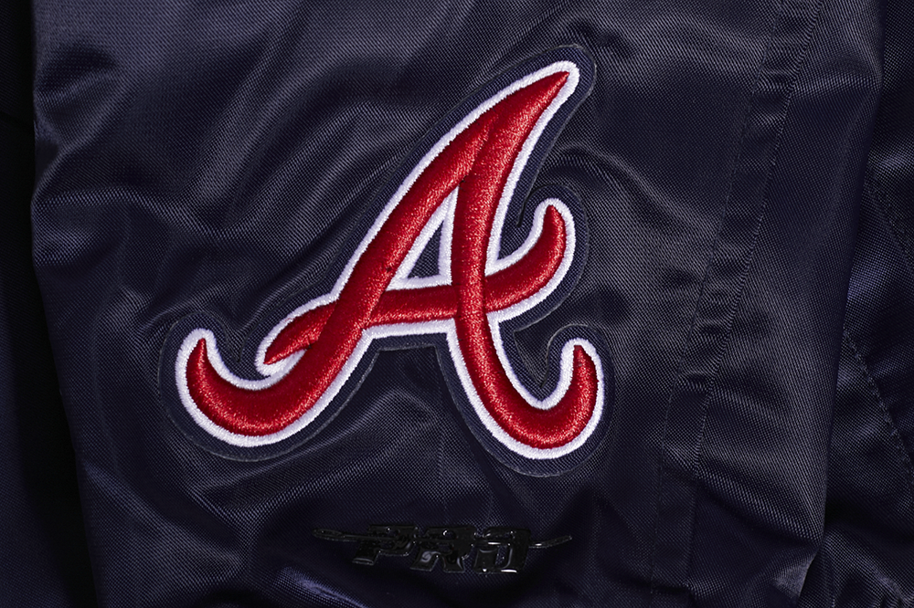 MLB ATLANTA BRAVES MASH UP WOMEN'S RIB SATIN JACKET (MIDNIGHT NAVY/RED/MIDNIGHT NAVY)