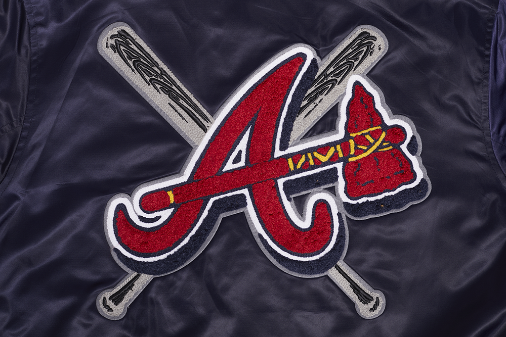 MLB ATLANTA BRAVES MASH UP WOMEN'S RIB SATIN JACKET (MIDNIGHT NAVY/RED/MIDNIGHT NAVY)