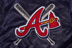 MLB ATLANTA BRAVES MASH UP WOMEN'S RIB SATIN JACKET (MIDNIGHT NAVY/RED/MIDNIGHT NAVY)