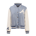 MLB ATLANTA BRAVES VARSITY BLUES WOMEN'S DENIM VARSITY JACKET (DENIM/LINEN)