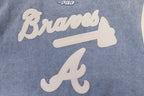 MLB ATLANTA BRAVES VARSITY BLUES WOMEN'S DENIM VARSITY JACKET (DENIM/LINEN)