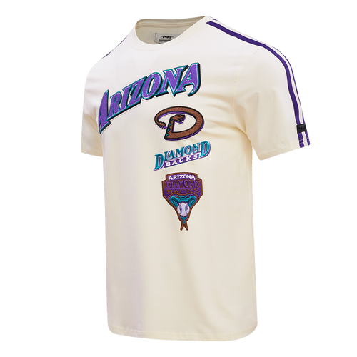MLB ARIZONA DIAMONDBACKS RETRO CLASSIC HAUT À RAYURES POUR HOMME (COQUILLE D'ŒUF/VIOLET)