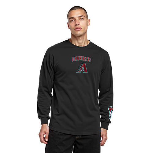 MLB ARIZONA DIAMONDBACKS WINGSPAN HAUT À MANCHES LONGUES ET À ÉPAULES TOMBANTES V2 POUR HOMME (NOIR)