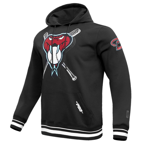 MLB ARIZONA DIAMONDBACKS MASH UP MEN'S RIB FLC PO HOODIE (BLACK)