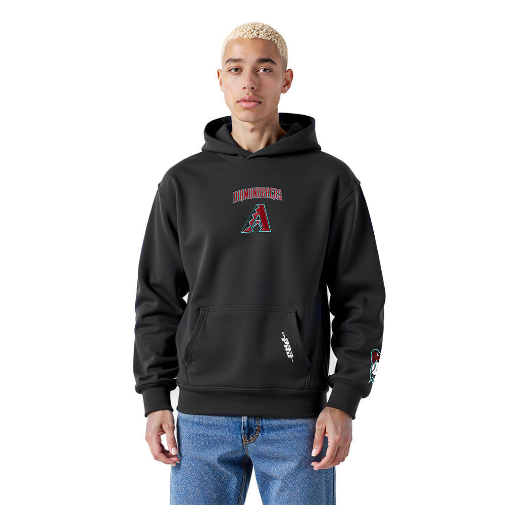 MLB ARIZONA DIAMONDBACKS WINGSPAN CHANDAIL À CAPUCHON EN MOLLETON À ÉPAULES TOMBANTES POUR HOMME (NOIR)