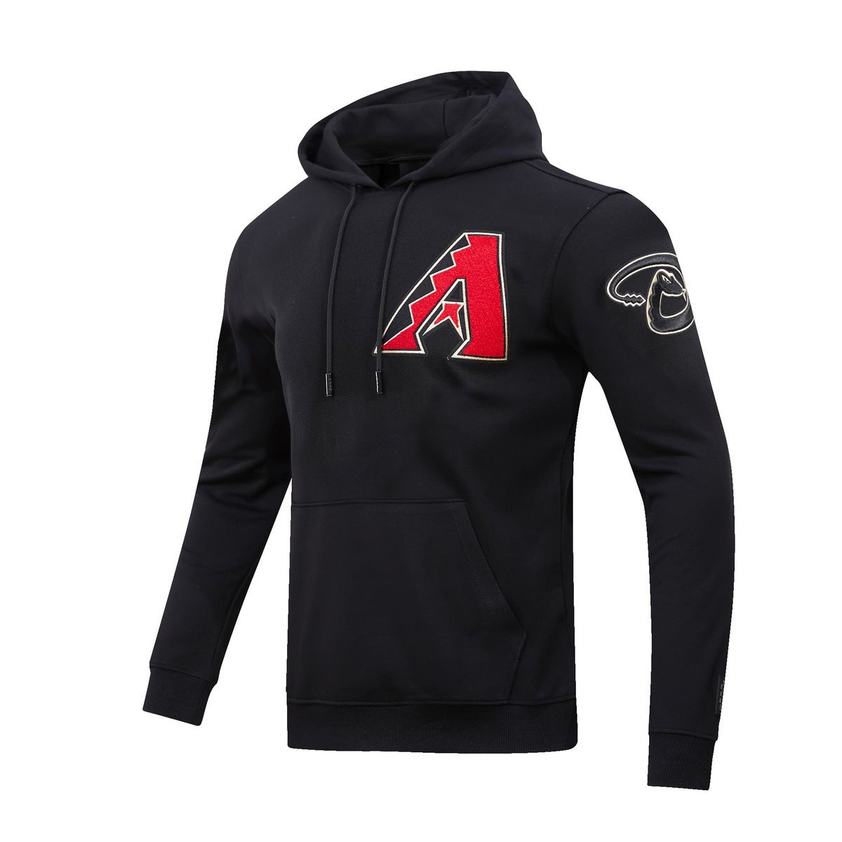MLB ARIZONA DIAMONDBACKS CLASSIC CHENILLE MEN'S PULLOVER HOODIE (BLACK)
