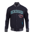 MLB ARIZONA DIAMONDBACKS PRO GAME DAY JACKET MEN'S JACKET (BLACK/SILVER/WHITE)