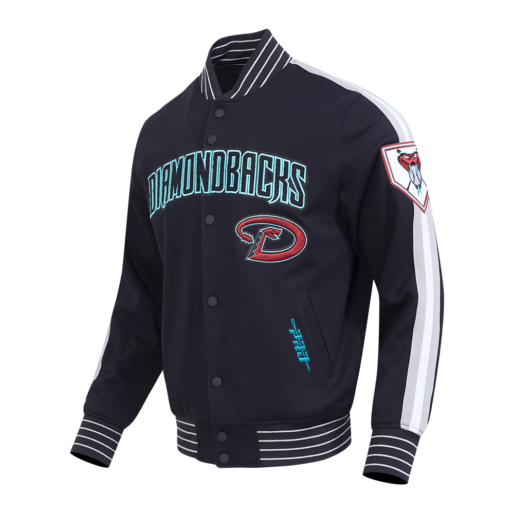 MLB ARIZONA DIAMONDBACKS PRO GAME DAY JACKET MEN'S JACKET (BLACK/SILVER/WHITE)