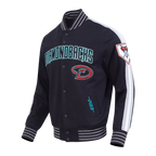 MLB ARIZONA DIAMONDBACKS PRO GAME DAY JACKET MEN'S JACKET (BLACK/SILVER/WHITE)