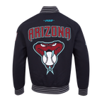 MLB ARIZONA DIAMONDBACKS PRO GAME DAY JACKET MEN'S JACKET (BLACK/SILVER/WHITE)