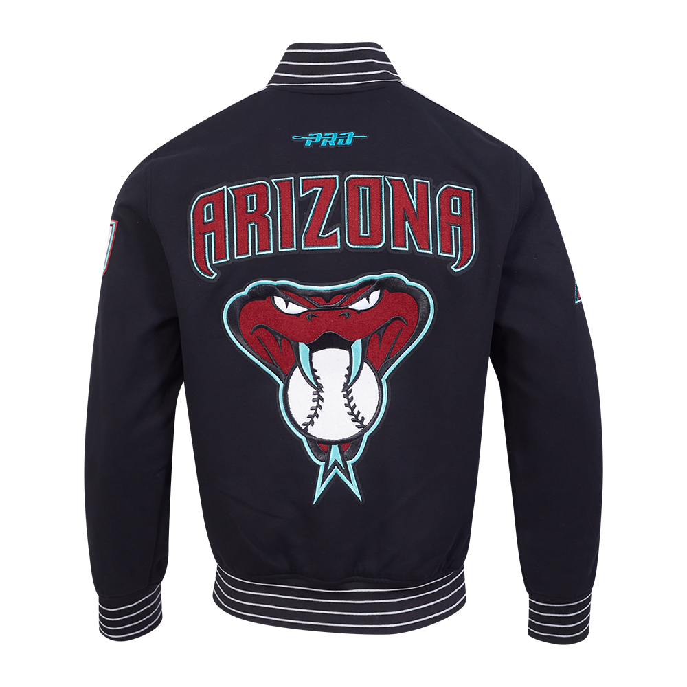MLB ARIZONA DIAMONDBACKS PRO GAME DAY JACKET MEN'S JACKET (BLACK/SILVER/WHITE)