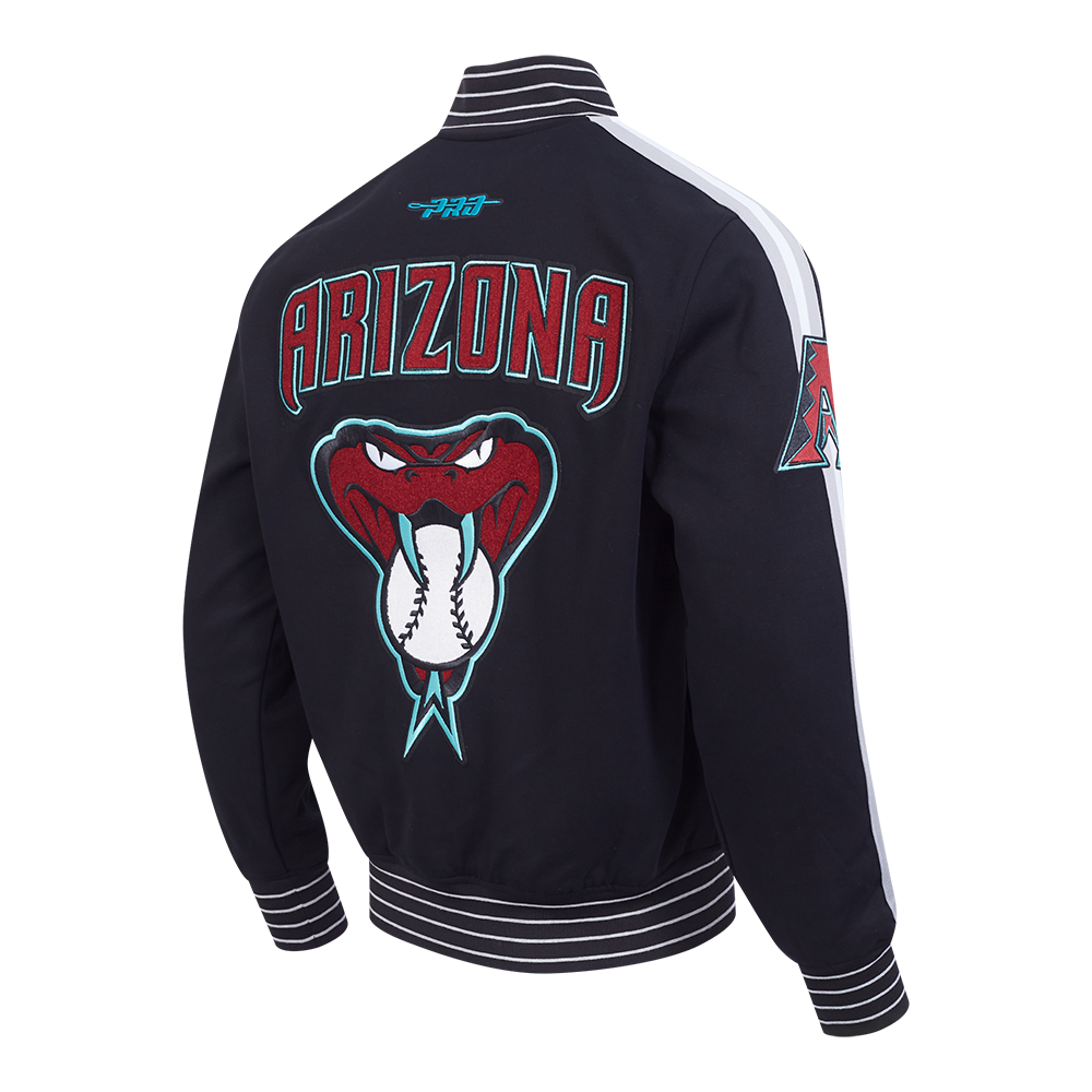 MLB ARIZONA DIAMONDBACKS PRO GAME DAY JACKET MEN'S JACKET (BLACK/SILVER/WHITE)