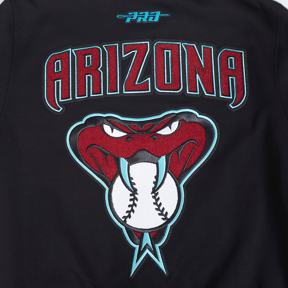 MLB ARIZONA DIAMONDBACKS PRO GAME DAY JACKET MEN'S JACKET (BLACK/SILVER/WHITE)