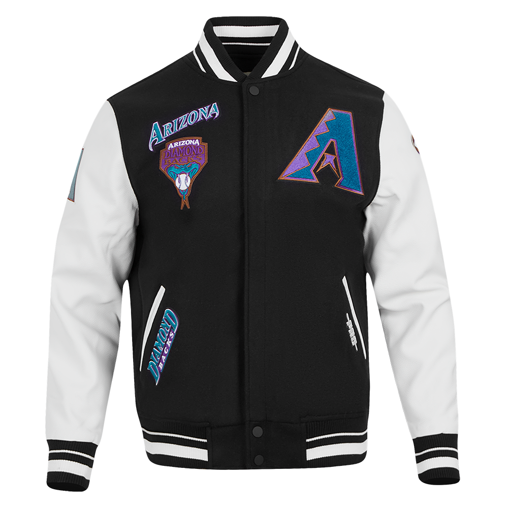 MLB ARIZONA DIAMONDBACKS RETRO CLASSICS BLOUSON COLLÉGIAL POUR HOMME (NOIR/BLANC)
