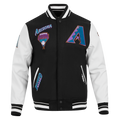 MLB ARIZONA DIAMONDBACKS RETRO CLASSICS BLOUSON COLLÉGIAL POUR HOMME (NOIR/BLANC)