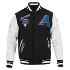 MLB ARIZONA DIAMONDBACKS RETRO CLASSICS BLOUSON COLLÉGIAL POUR HOMME (NOIR/BLANC)