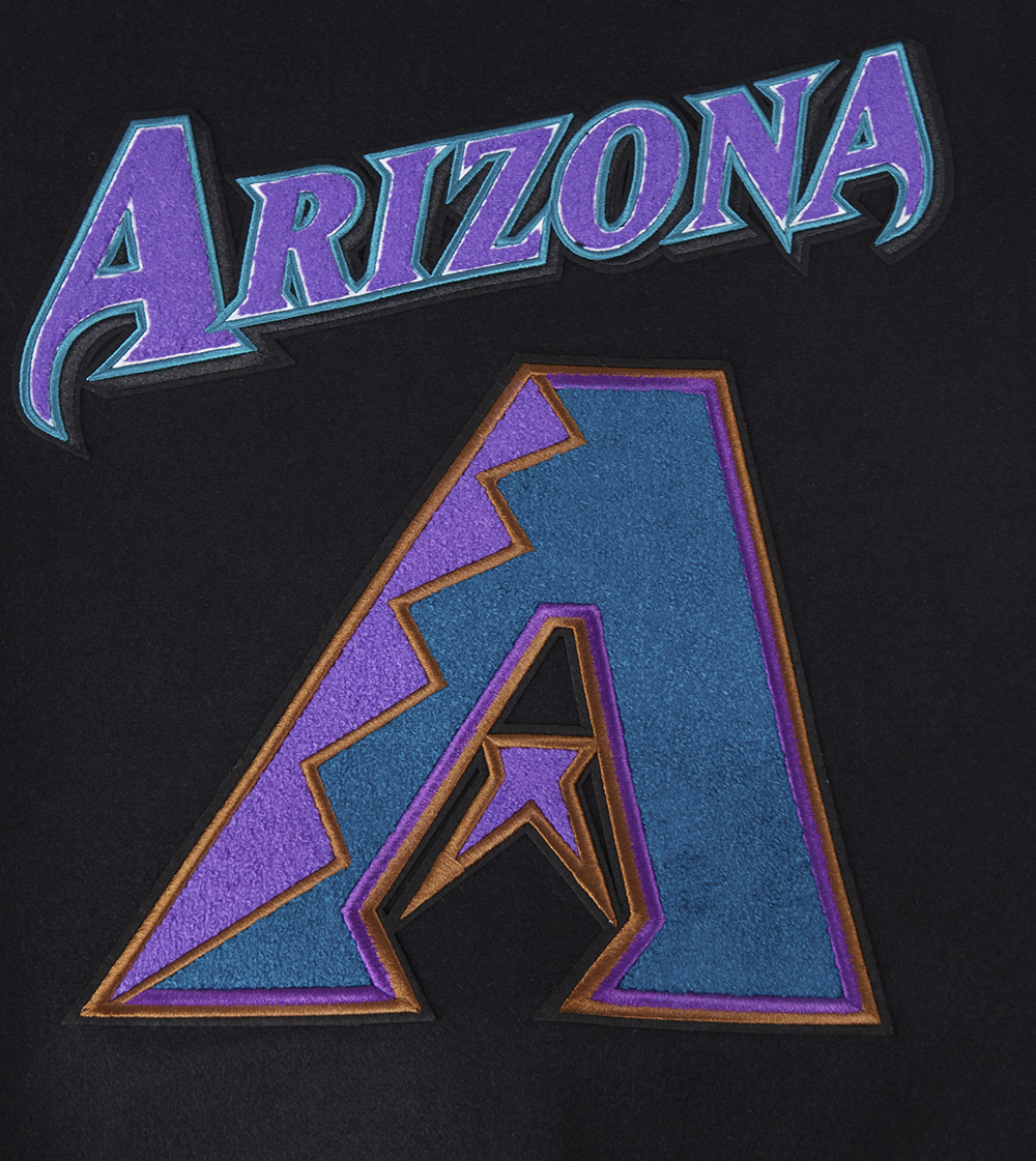 MLB ARIZONA DIAMONDBACKS RETRO CLASSICS BLOUSON COLLÉGIAL POUR HOMME (NOIR/BLANC)