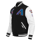 MLB ARIZONA DIAMONDBACKS RETRO CLASSICS BLOUSON COLLÉGIAL POUR HOMME (NOIR/BLANC)