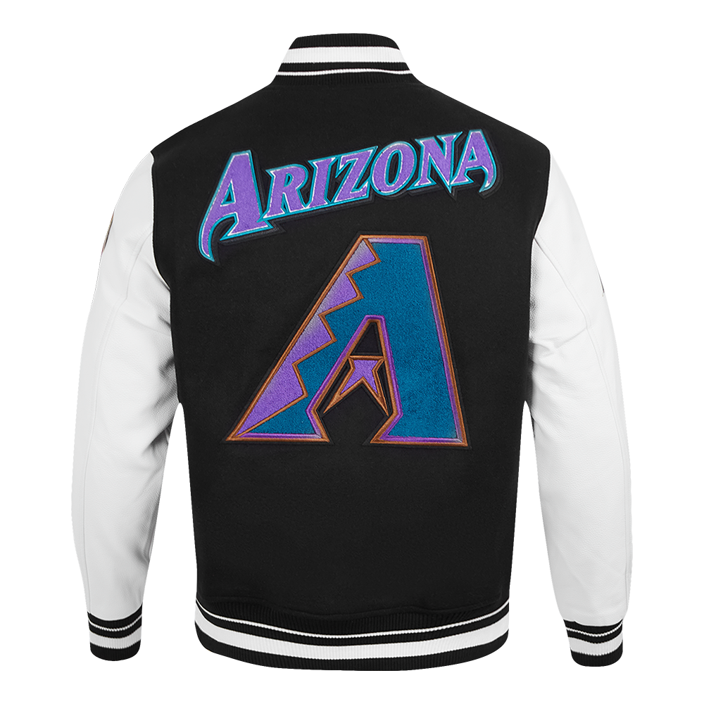 MLB ARIZONA DIAMONDBACKS RETRO CLASSICS BLOUSON COLLÉGIAL POUR HOMME (NOIR/BLANC)