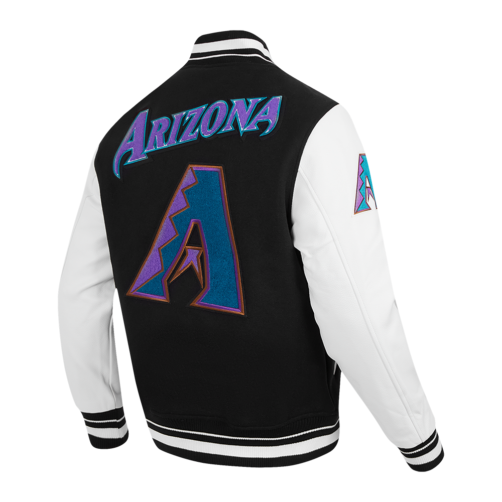 MLB ARIZONA DIAMONDBACKS RETRO CLASSICS BLOUSON COLLÉGIAL POUR HOMME (NOIR/BLANC)